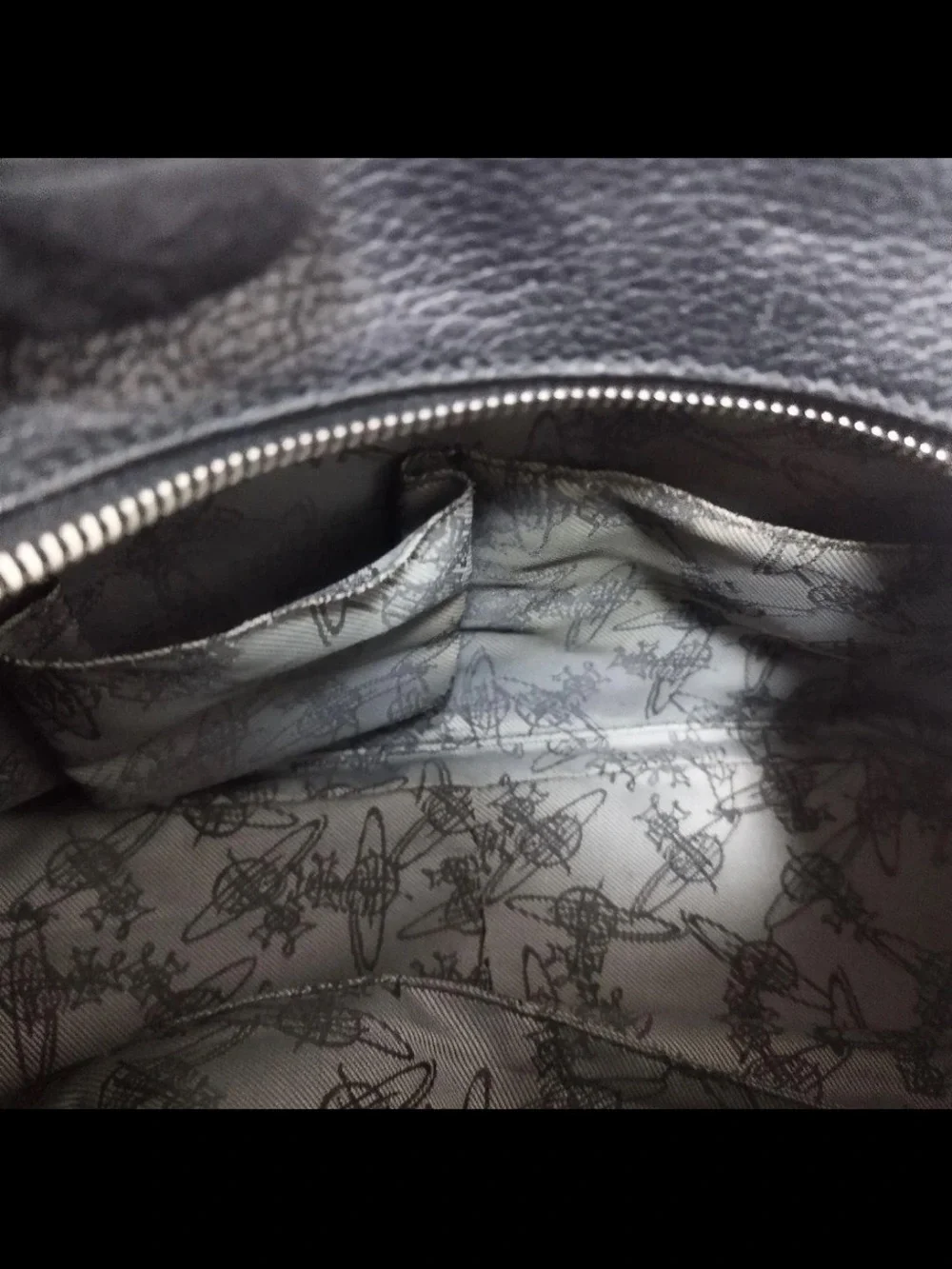 Vivienne Westwood Black Embossed Leather Satchel